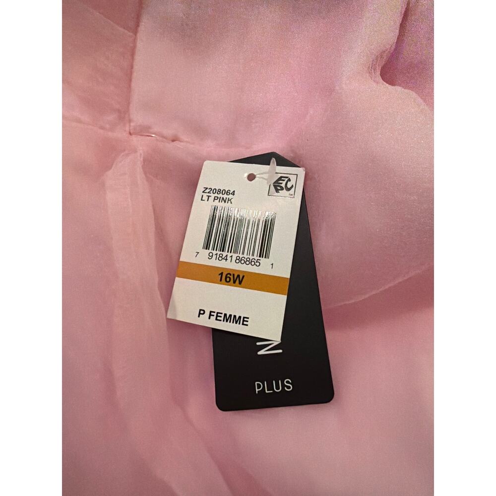 B. darlin Organza Strapless Shirred Bodice Cascade Ruffle Long Dress pink - Picture 7 of 7